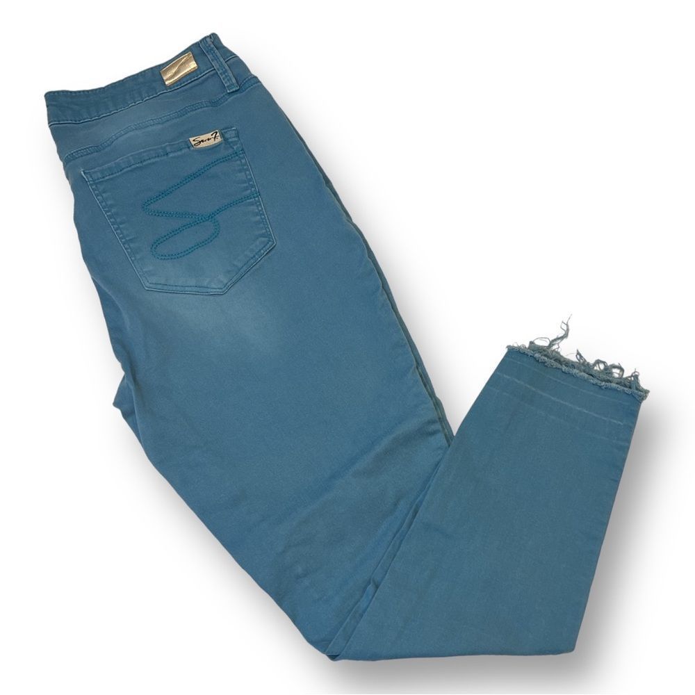Silver Mid Rise Ankle Skinny Blue Jeans Size 16
